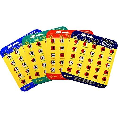  [아마존베스트]Regal Games Original Travel Bingo 4 Packs (License Plate)