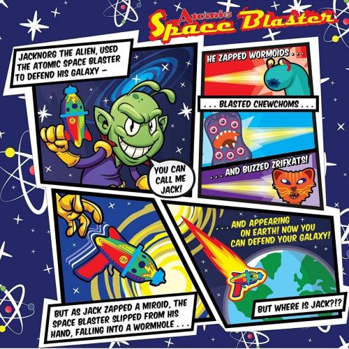  Regal Games Tin Atomic Space Blaster with Revving Gears and Cosmic Light Up Effect