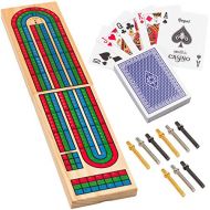 [아마존베스트]Regal Games Wooden Cribbage Board Game with Metal Pegs and a Standard Deck of Playing Cards