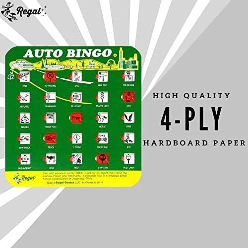  [아마존베스트]Regal Games Green Auto Backseat Bingo Pack of 4 Bingo Cards Great For Family Vactions Car Rides and Road Trips