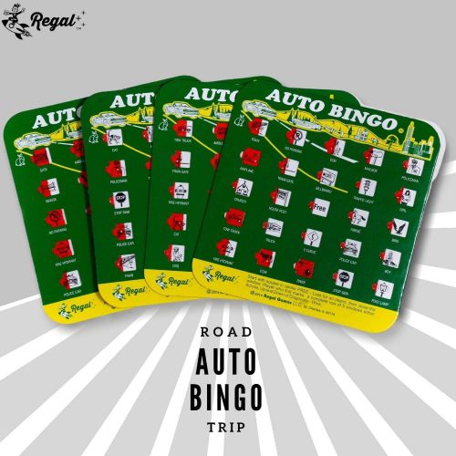  [아마존베스트]Regal Games Green Auto Backseat Bingo Pack of 4 Bingo Cards Great For Family Vactions Car Rides and Road Trips