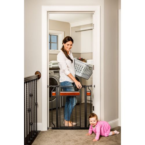  Regalo Home Accents Safety Baby Gate, 30”-43.5” Wide, Black
