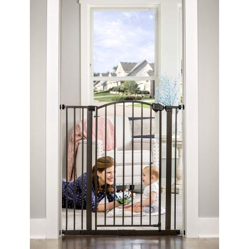  Regalo Easy Step Extra Tall Arched Decor Walk Thru Baby Gate, Includes 4-Inch Extension Kit, 4 Pack Pressure Mount Kit and 4 Pack Wall Mount Kit, Bronze