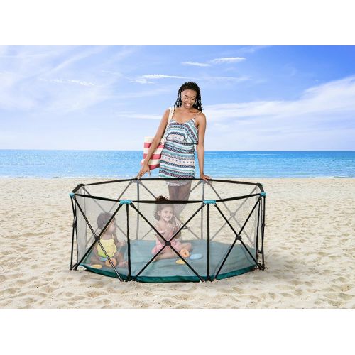  [아마존핫딜][아마존 핫딜] Regalo My Play Portable Playard Indoor and Outdoor with Carry Case and Adjustable/Washable, Teal, 8-Panel