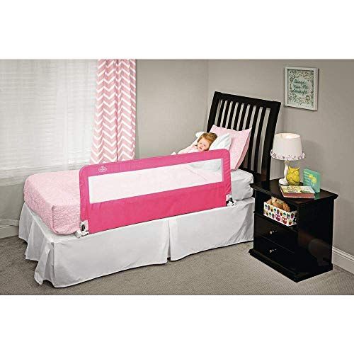  [아마존베스트]Regalo Hideaway 54-Inch Extra Long Bed Rail Guard, with Reinforced Anchor Safety System, Pink