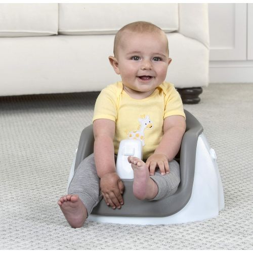  Regalo 2-in-1 Booster Seat and Grow with Me Floor Seat with Removable Feeding Tray, Indoor and Outdoor Activity Chair, Gray