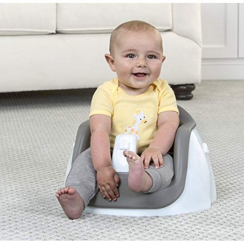  Regalo 2-in-1 Booster Seat and Grow with Me Floor Seat with Removable Feeding Tray, Indoor and Outdoor Activity Chair, Gray