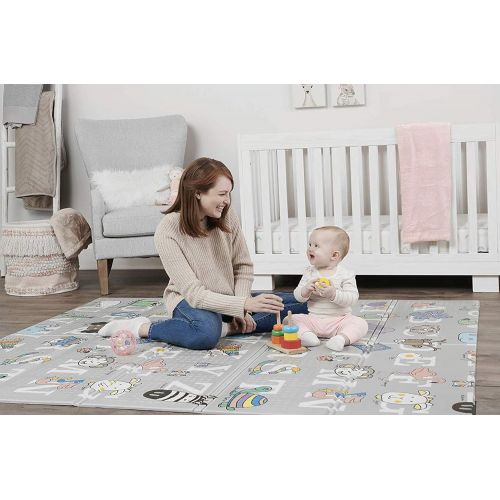  Visit the Regalo Store Regalo Sensory & Learning My Play Mat, Foldable & Reversable, Waterproof, Bonus Kit, Includes Travel Case with Carry Strap, Grey, Extra Large