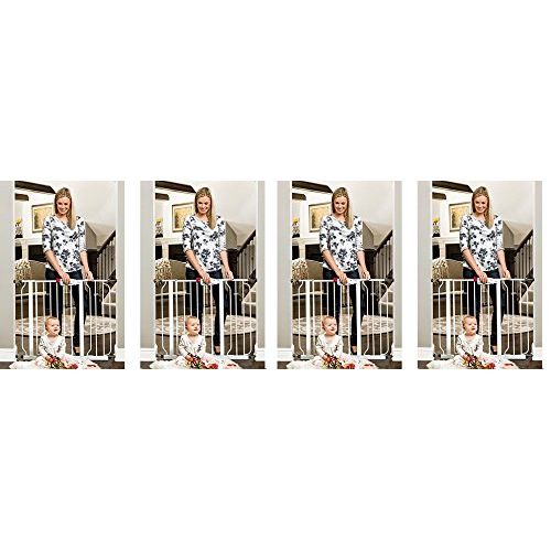  Regalo Easy Step Walk Thru Gate, White, Fits Spaces between 29 to 39 Wide (4-(Pack))