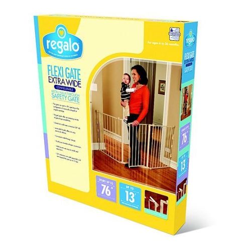  Regalo 76-Inch Super Wide Configurable Walk Through Baby Gate, Hardware Mount