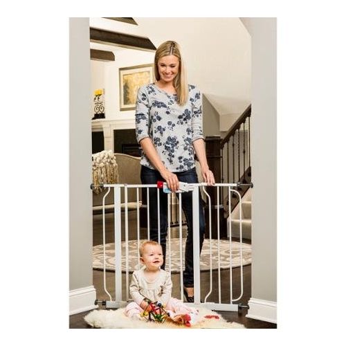  Regalo Easy Step Walk Through Baby Gate, Pressure Mount with Included Extension Kit