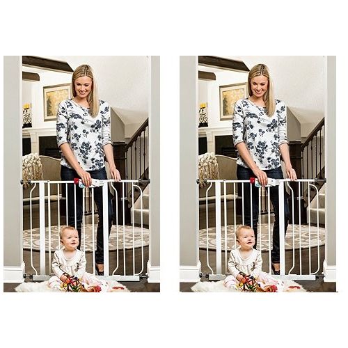  Regalo Easy Step Walk Thru Gate, White, Fits Spaces between 29 to 39 Wide (2-(Pack))