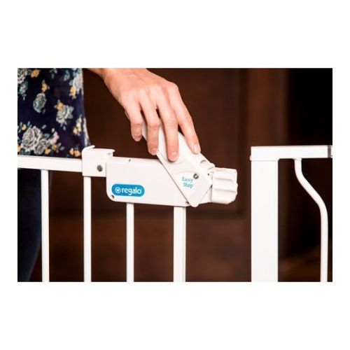  Regalo 58-Inch Extra WideSpan Walk Through Baby Gate, Pressure Mount with 3 Included Extension Kits