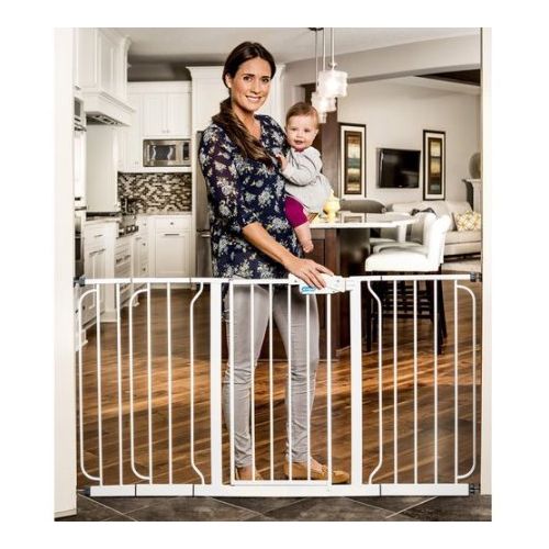  Regalo 58-Inch Extra WideSpan Walk Through Baby Gate, Pressure Mount with 3 Included Extension Kits