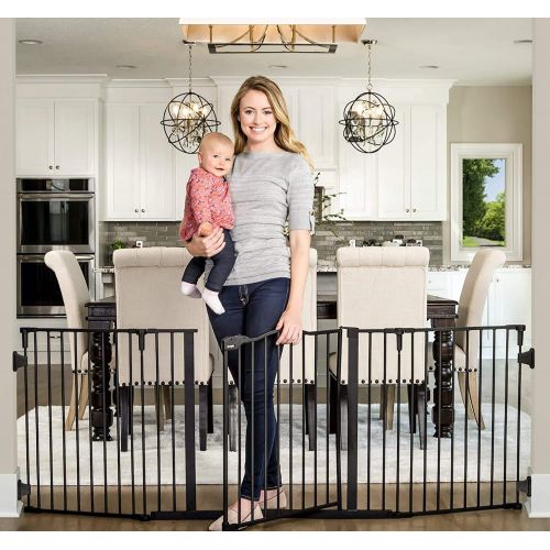  Regalo Deluxe Home Decor 74-Inch Super Wide Metal Configurable Baby Gate, Includes 4 Pack of Wall Mounts