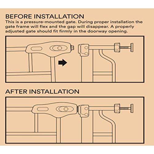  Regalo Home Accents Extra Tall and Wide Walk Thru Baby Gate, Includes Decor Hardwood, 6-Inch Extension Kit, 4-Inch Extension Kit, 4 Pack of Pressure Mount Kit and 4 Pack of Wall Mo