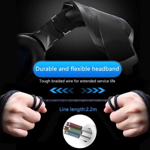  [아마존 핫딜]  [아마존핫딜]RegeMoudal Gaming Headset for Xbox One, PS4, PC, Noise Cancelling Over Ear Headphones Mic, Blue LED Light, Subwoofer Surround, Soft Memory Earmuffs for PC Laptop Tablet and Smart P