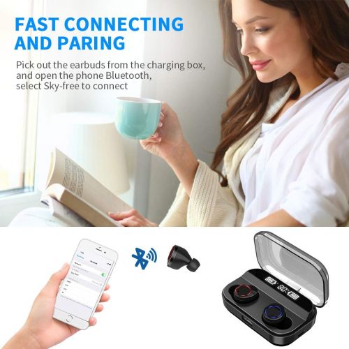  [아마존 핫딜]  [아마존핫딜][2019 Latest Style]Wireless Earbuds, RegeMoudal Bluetooth Earbuds with Charging Display,Bluetooth Headset Wireless Earphones IPX7 Waterproof Bluetooth 5.0 Hi-Fi Stereo Sound with 4