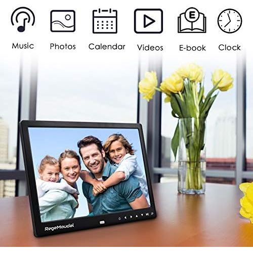  [아마존베스트]RegeMoudal 12 Inch Digital Photo Frame Picture Frame with Remote Control 1080P High Definition, Support 32G SD and USB, Various Display Modes, for Pictures and Videos(Black Upgrade