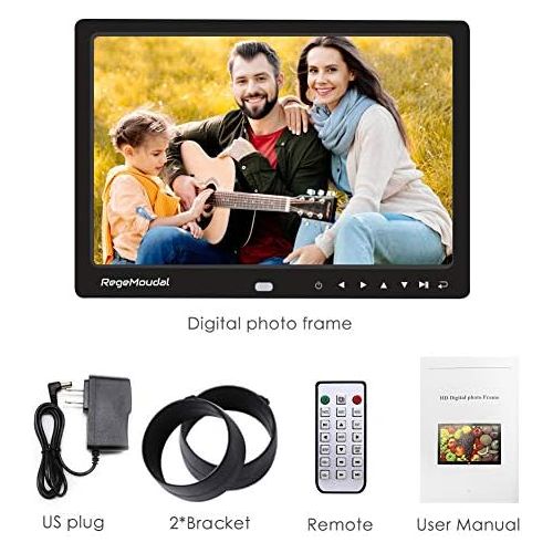  [아마존베스트]RegeMoudal 12 Inch Digital Photo Frame Picture Frame with Remote Control 1080P High Definition, Support 32G SD and USB, Various Display Modes, for Pictures and Videos(Black Upgrade