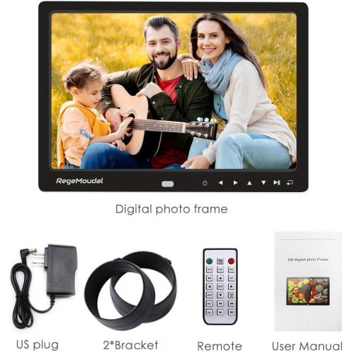  [아마존베스트]RegeMoudal 12 Inch Digital Photo Frame Picture Frame with Remote Control 1080P High Definition, Support 32G SD and USB, Various Display Modes, for Pictures and Videos(Black Upgrade