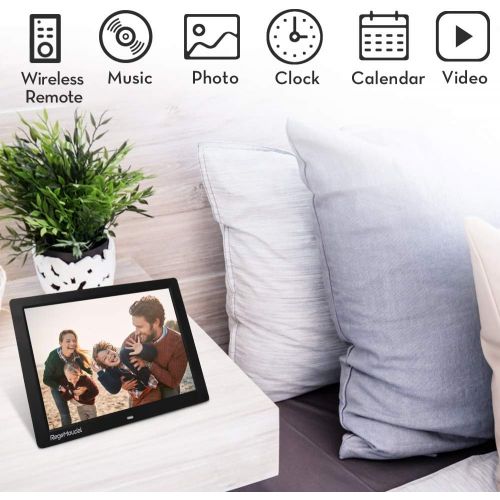  [아마존베스트]Digital frame, RegeMoudal 12 Inch Electronic photo frame with Wireless Remote Control, Support SD Card/USB