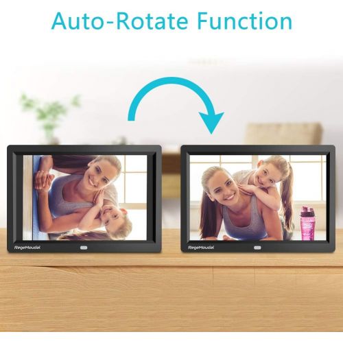  [아마존베스트]RegeMoudal 10 inch Digital Photo Frames with High Resolution 1280 X 800 IPS LCD Panel, Support 64G SD Card and USB Stick Various Display Modes, for 1080P Videos/Pictures/Calendar/T