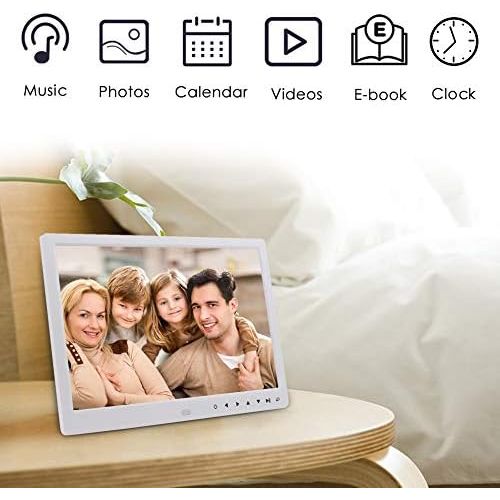  [아마존베스트]Digital Photo Frame,RegeMoudal 12 Inch Picture Frame with Remote Control 1080P High Definition, Support 32G SD and USB, Various Display Modes, for Pictures and Videos (White)