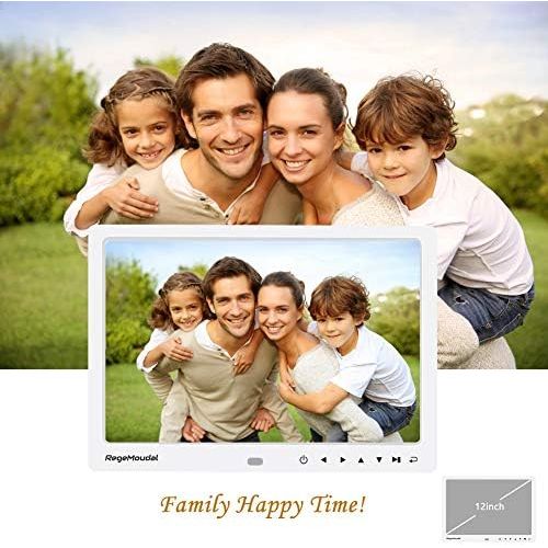  [아마존베스트]Digital Photo Frame,RegeMoudal 12 Inch Picture Frame with Remote Control 1080P High Definition, Support 32G SD and USB, Various Display Modes, for Pictures and Videos (White)