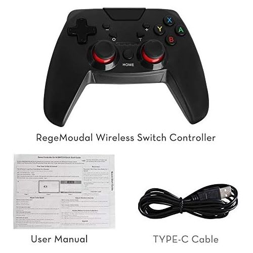  [아마존 핫딜]  [아마존핫딜]Wireless Controller fuer Nintendo Switch, RegeMoudal Rechargeable Switch Pro Controller mit Einstellbarer Double Shock, Vibrationsintensitat und TURBO Funktion Eingebaut Six-axis Gy