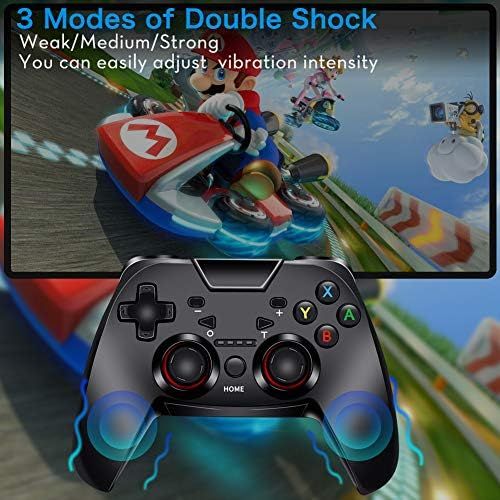  [아마존 핫딜]  [아마존핫딜]Wireless Controller fuer Nintendo Switch, RegeMoudal Rechargeable Switch Pro Controller mit Einstellbarer Double Shock, Vibrationsintensitat und TURBO Funktion Eingebaut Six-axis Gy