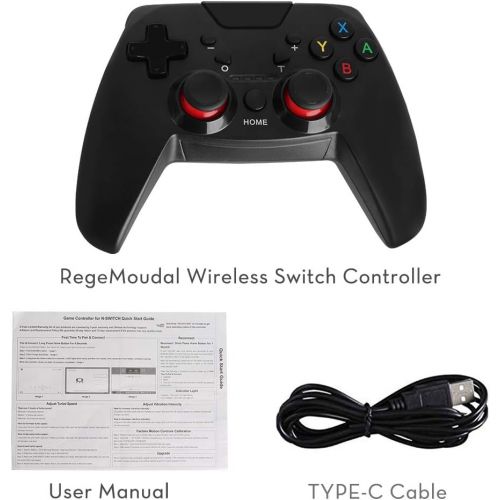  [아마존 핫딜]  [아마존핫딜]Wireless Controller fuer Nintendo Switch, RegeMoudal Rechargeable Switch Pro Controller mit Einstellbarer Double Shock, Vibrationsintensitat und TURBO Funktion Eingebaut Six-axis Gy