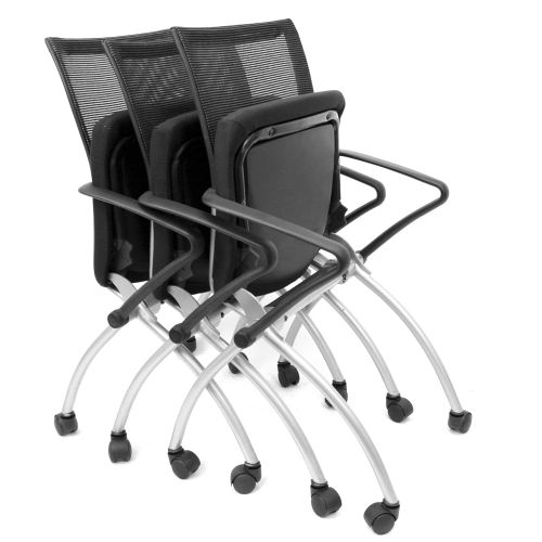  Regency MKFT4830MH09BK and 2 Apprentice Nesting Chairs Flip Top Mobile Training Table 48 Mahogany/Black