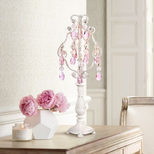  Regency Hill Pink Droplet 19 12 High White Mini Chandelier Accent Lamp