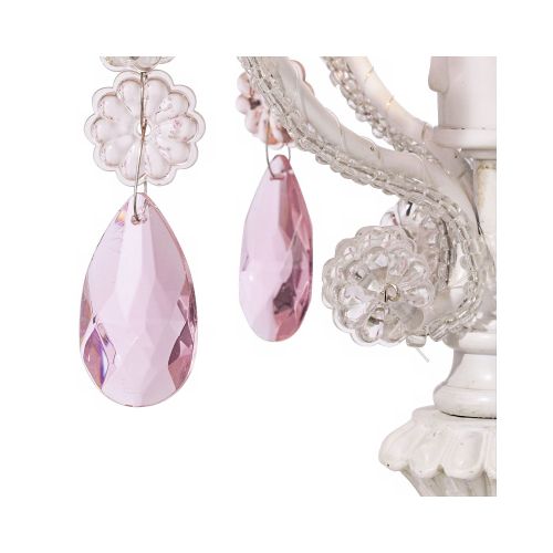  Regency Hill Pink Droplet 19 12 High White Mini Chandelier Accent Lamp
