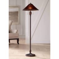 Capistrano Mission Floor Lamp Rustic Bronze Natural Mica Shade for Living Room Reading Bedroom Office - Regency Hill