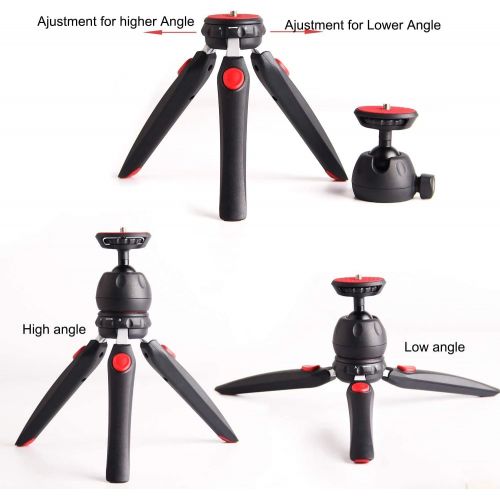  Regetek Camera Tripod, Phone Mount,Mini Tabletop Travel vlogging Tripod Stand for Phone Webcam, Action Cam/DSLR Canon Sony