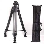Regetek 71 Professional Video Camera Tripod System Heavy Duty Aluminum Adjustable Tripod Stand with Fluid Pan Head and Carry Bag for for Canon Nikon DV Camcorder DSLR Photo Studio