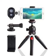 Regetek Camera Tripod with Wireless Remote, Phone Mount,Mini Tabletop Travel vlogging Tripod Stand for Phone Webcam, Action Cam/DSLR Canon Sony