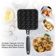 [아마존베스트]Regun Octopus Grill, 16 Holes Takoyaki Grill Pan Octopus Ball Plate Home Cooking Baking Tools Kitchen Accessories