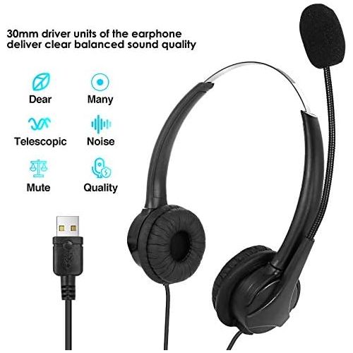  [아마존베스트]Rehomy USB Headset Wired Headphones with Microphone for Laptop Desktop Video Conference Remote Course