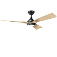 Reiga reiga 52-Inch Downrod Mount Ceiling Fan with Light & Remote,3 Hand-Painted Blade Suit for IndoorOutdoor