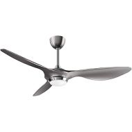 reiga 52-in Silver Ceiling Fan with Dimmable LED Light Kit Remote Control Modern Blades Reversible DC Motor, 6-speed, Timer