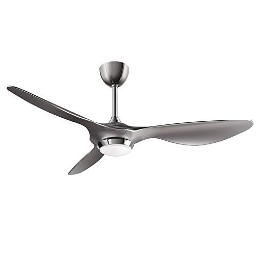  reiga 52-in Silver Ceiling Fan with Dimmable LED Light Kit Remote Control Modern Blades Reversible DC Motor, 6-speed, Timer