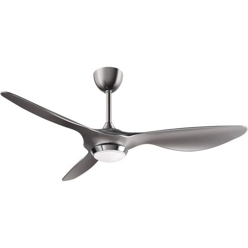  reiga 52-in Silver Ceiling Fan with Dimmable LED Light Kit Remote Control Modern Blades Reversible DC Motor, 6-speed, Timer