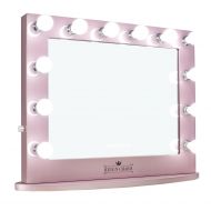ReignCharm Hollywood Vanity Mirror, 12 LED Lights, Dual Outlets & USB, 32-inches x 27-inches, Rose Gold