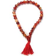 Reiki Crystal Products Natural Red Hakik Crystal Stone Tasbeeh for Muslim Prayer 8 mm 33 Beads (Color : Multi)