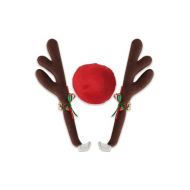 Reindeer Antlers and Rudolph Nose Universal Holiday Car Costume