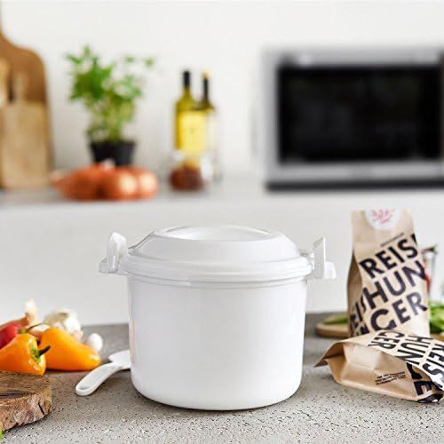  [아마존베스트]REISHUNGER Microwave rice cooker (1.2 litres), quick and easy cooking rice - also ideal for quinoa, couscous, potatoes - without plasticisers.