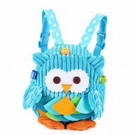 Rejolly Toddler Mini Backpack for Girls Boys Cute 3D Animal Cartoon Children Preschool Owl Backpack Plush Bag for Kids Blue